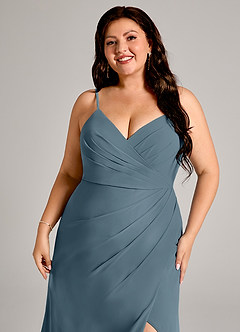 Azazie Maci Bridesmaid Dresses Twilight Sheath Pleated Chiffon Dress image12