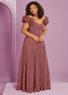 Barbie ♥ Azazie Bridesmaid Dresses Amethyst A-Line Off the Shoulder Chiffon Convertible Dress image3