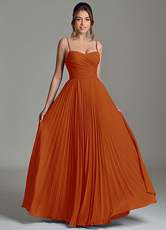 Azazie Catie Bridesmaid Dresses Paprika A-Line Sweetheart Neckline Chiffon Dress image3