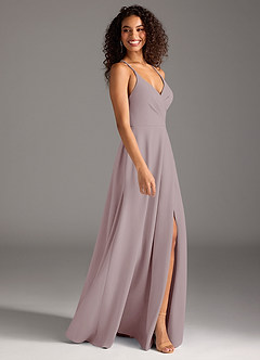 Azazie Davis Bridesmaid Dresses Vintage Mauve A-Line Pleated Stretch Crepe Dress image5