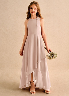 Azazie Boop Girls Formal Flower Girl Dresses English Rose A-Line Bow Chiffon Dress image4