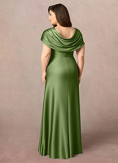 Azazie Branford vestidos de madre de la novia Vestido de Enebro de Satén Elástico de Corte En A con Plisado image10