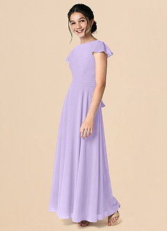 Azazie Payton A-Linie Schleifen Chiffon Kleid Flieder image5