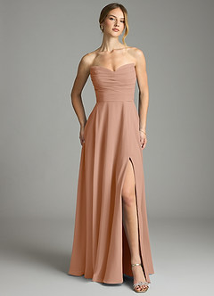 Azazie Ayla Abiti da Damigella Abito A-Line in Chiffon Scollo a Cuore Champagne Rosa image5