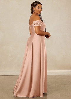 Christian Siriano Bridal for Azazie 1002 Bridesmaid Dresses Rose Gold A-Line Off the Shoulder Stretch Satin Convertible Dress image15