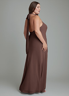 Azazie Velli Bridesmaid Dresses Ganache Mermaid High Neck Chiffon Dress image13