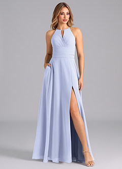 Azazie Denver Bridesmaid Dresses Lavender A-Line Pleated Chiffon Dress image1