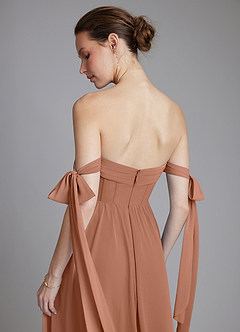 Azazie Ayanna Suknie dla druhen Linia A Zza ramienia Szyfon Do ziemi Sukienka image8