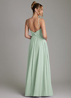 Azazie Elita At-home Try On Dresses Agave A-Line Pleated Chiffon Dress image7