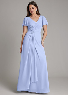 Azazie Kaya Schlussverkauf Eine Linie Plissee Chiffon Kleid Eis image1