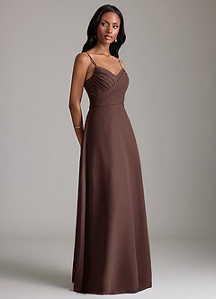 Azazie Kali Brudtärnklänningar Klä av A-Linje i Chiffong Plisserad Ganache image3