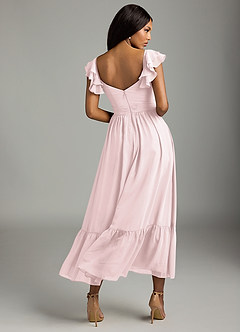 Azazie Anaya Bridesmaid Dresses Blushing Pink A-Line Pleated Chiffon Dress image5