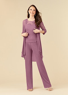 Azazie Frances Mère de la mariée Robes Robe Combinaison/Tailleur Pantalon en Maille Découpé Mauve Vintage image1
