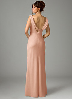 Azazie Kieryn Brautjungfernkleider Meerjungfrau-Linie Plissee Stretch-Satin Kleid Roségold image6
