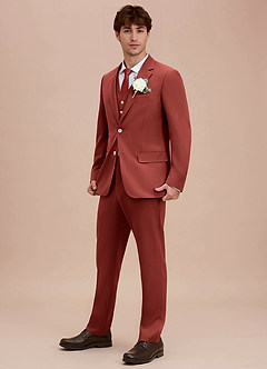 front Ethan Burgundy Refined Weave Performance Suit Jacket