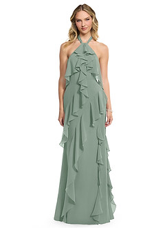 Azazie Velma Probar vestidos en casa Vestido de Glicinia de Gasa de Corte en A con Corte Lateral image1