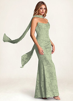 front Azazie Matching Color Floral Burnout Scarf