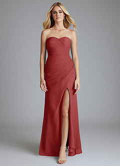 Azazie Haisley Vestidos de damas de honor Vestido de Óxido de Gasa de Corte Recto Convertible con Vestidos sin tirantes image11