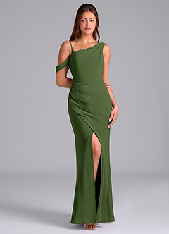 Azazie Madelyn Suknie dla druhen Syrena Jedno ramię Szyfon Do ziemi Sukienka image3