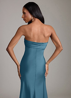 Azazie Saylor Jurken voor bruidsmeisjes Jurk van Stretch Satijn met Zeemeermin Strapless Bermuda image6