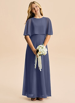 Azazie Maris Junior Abito A-Line in Chiffon Stormy image4