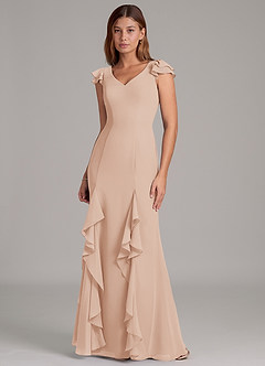 Azazie Nessa Bridesmaid Dresses English Rose A-Line Chiffon Dress image4