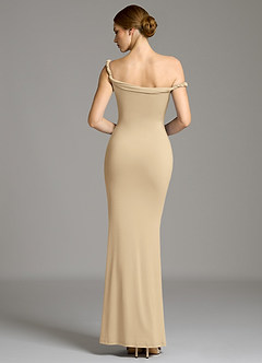 Azazie Shantal Brudtärnklänningar Klänning av Sjöjungfru i Premium stretchjersey Off the shoulder Champagne image7