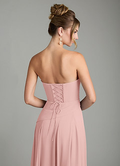Azazie Gabriela Bridesmaid Dresses Powder Pink A-Line Corset Chiffon Dress image11