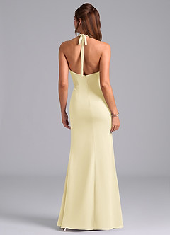 Azazie Valerie Vestidos de damas de honor Vestido de Sorbete De Limón de Gasa de Corte Sirena con Plisado image6