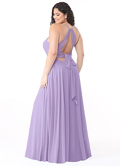 Azazie Evalleen Robes de demoiselle d'honneur Robe Trapèze en Mousseline de soie Plissée Lilas image8