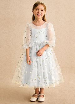 Azazie Elowen Flower Girl Dresses White A-Line Sweetheart Neckline Lace Dress image5