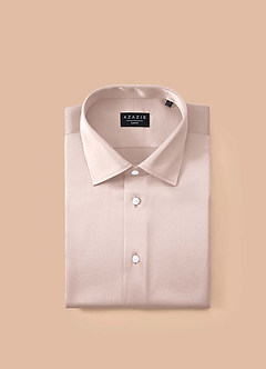 front Julian Blushing Pink Stretch Satin Dress Shirt