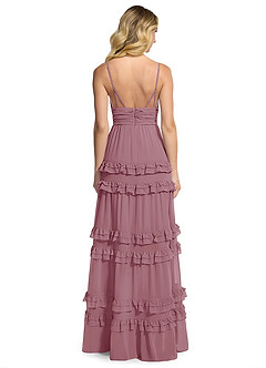 Azazie Rachel Bridesmaid Dresses Vintage Mauve A-Line Chiffon Dress image2