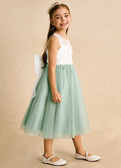 Azazie Lina vestidos de niña de las flores Vestido de Marfil Agave de Encaje de Princesa image6