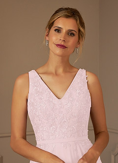 Azazie Joules Mother of the Bride Dresses Blushing Pink A-Line Sequins Chiffon Dress image6