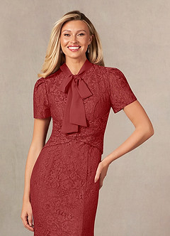 Azazie Carleannia Mother of the Bride Dresses Rust Mermaid Lace Chiffon Dress image5