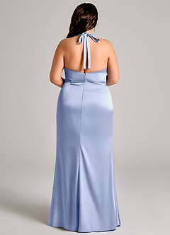 Azazie Valerie Jurken voor bruidsmeisjes Jurk van Stretch Satijn met Zeemeermin Geplooid Ijs image12