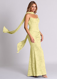 Azazie Sorrel Bridesmaid Dresses Lemon Sorbet Mermaid Corset Floral Burnout Convertible Dress image4