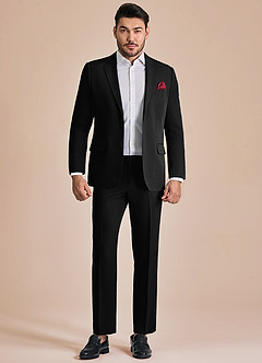 front James Black Structured Stretch Suit