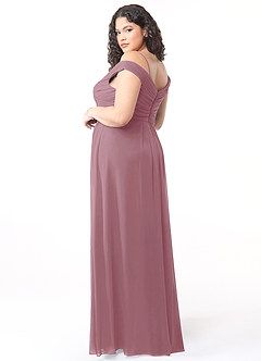 Azazie Audrianna Bridesmaid Dresses Vintage Mauve A-Line Off-The-Shoulder Gathered Chiffon Convertible Dress image10