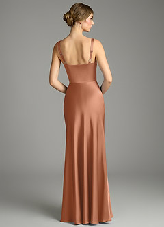 Azazie Alouette Bridesmaid Dresses Bronzer Mermaid Pleated Stretch Satin Dress image2