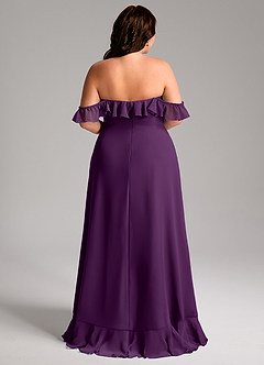 Azazie Lyra Bridesmaid Dresses Grape A-Line Chiffon Convertible Dress image12