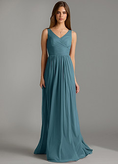 Azazie Keyla Bridesmaid Dresses Bermuda A-Line Pleated Mesh Dress image4