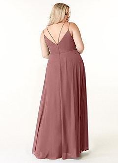Azazie Janine Bridesmaid Dresses Desert Rose A-Line V-Neck Chiffon Dress image7