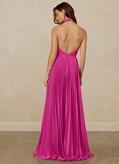 Christian Siriano Bridal for Azazie 1007 Bridesmaid Dresses Fuchsia A-Line Pleated Stretch Satin Dress image6