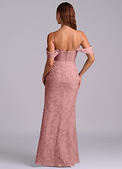 Azazie Johana Bridesmaid Dresses Dusty Rose Mermaid Off the Shoulder Floral Burnout Convertible Dress image7