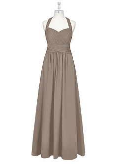 Azazie Claudia Robes de demoiselle d'honneur Robe Trapèze en Mousseline de soie Encolure en Forme de Cœur Taupe image7