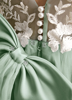 Azazie Mixie vestidos de niña de las flores Vestido de Agave de Encaje de Corte Princesa image8