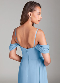Azazie Amyra Abiti da Damigella Abito Convertibile Tubino in Chiffon a Spalla Scoperta Azzurro Polvere image7