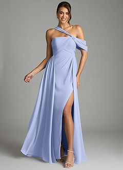 Azazie Kassandra Bridesmaid Dresses Ice A-Line Off the Shoulder Chiffon Dress image1